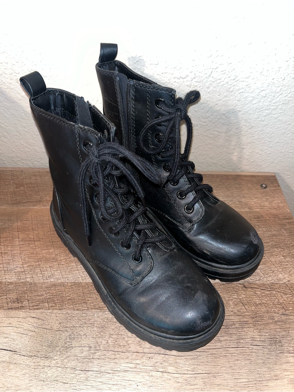 Soda Black Combat Moto Boots
